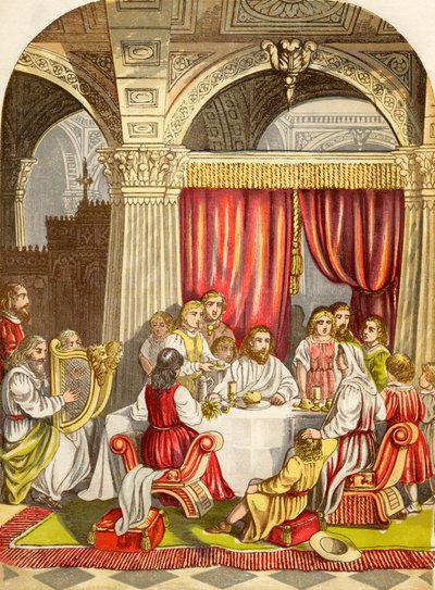 Christiana vermaakt door de Tolk, uit De Pelgrimsreis van John Bunyan, gepubliceerd ca. 1880 door Alexander Francis Lydon